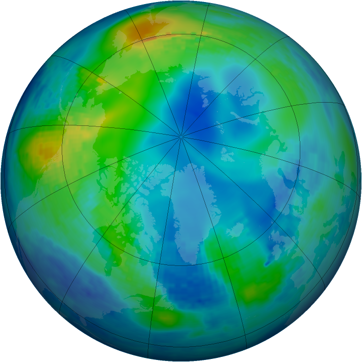 Arctic ozone map for 08 November 1994